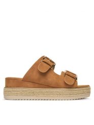 JENNY Espadryle LB-P1434-YLD Brązowy. Brązowe espadryle damskie Jenny, bez wzorów, z materiału, bez obcasa, bez zapięcia. Za 109.99 zł.