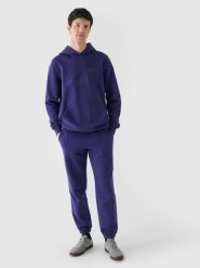 4F Spodnie dresowe joggery męskie - granatowe XL. Niebieskie spodnie sportowe męskie 4f, m, bez wzorów, z bawełny. W wyprzedaży za 79.99 zł.