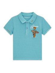 Guess Polo N6GP01 K9WF4 Niebieski Regular Fit. Niebieskie t-shirty dla chłopców Guess, z aplikacjami, z bawełny, bez ramiączek. Za 131.99 zł.