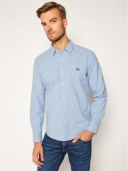Levi's® Koszula Ls Battery Hm 86625-0005 Błękitny Slim Fit. Niebieskie koszule męskie l, bez wzorów, z bawełny, bez kołnierzyka, bez ramiączek. Za 261.00 zł.