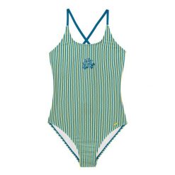 Dziewczęcy jednoczęściowy kostium kąpielowy Protest Savu. Zielone stroje kąpielowe dla dziewczynek Protest, bez wzorów. Za 210.00 zł.
