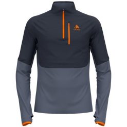 Bluza polarowa męska DESCENT CW 200 SL z zamkiem 1/2. Niebieskie bluzy męskie Odlo, l, bez wzorów, z materiału, bez kaptura. Za 479.99 zł.