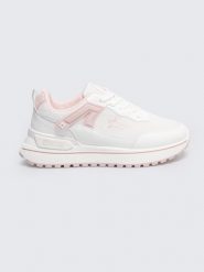 Sneakersy młodzieżowe unisex białe RR374049 101. Biała buty sportowe dziewczęce Big Star, bez wzorów, bez zapięcia, trekkingowe. W wyprzedaży za 79.99 zł.