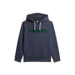 Bluza z kapturem Superdry Classic Core Logo. Niebieskie bluzy męskie Superdry., m, bez wzorów, z materiału, z kapturem. Za 369.75 zł.