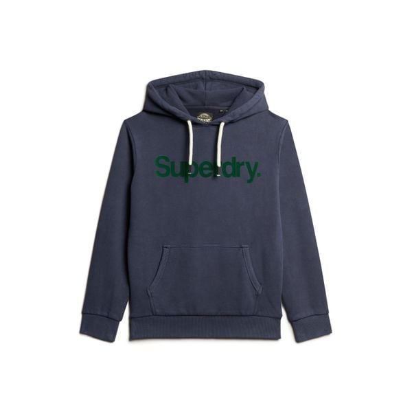 Bluza z kapturem Superdry Classic Core Logo. Niebieskie bluzy męskie Superdry., m, bez wzorów, z materiału, z kapturem. Za 346.85 zł.