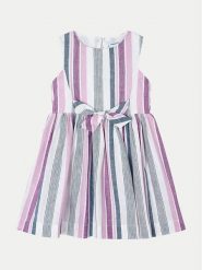 Mayoral Sukienka letnia 3925 Fioletowy Regular Fit. Fioletowe sukienki dla dziewczynek Mayoral, na lato, bez wzorów, ze lnu, bez ramiączek. Za 189.99 zł.