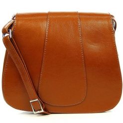 Torebka skórzana listonoszka DAN-A T131 camel. Brązowe torebki shopper damskie DAN-A, bez wzorów, ze skóry, eleganckie, bez dodatków. Za 229.99 zł.