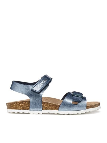 Geox Sandały J Adriel Girl J028MC 000BJ C4005 S Niebieski. Niebieskie sandały dziewczęce Geox, ze skóry, bez zapięcia. Za 209.99 zł.