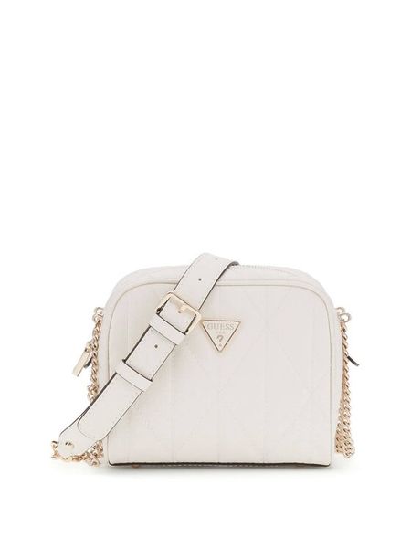 Guess Torebka Aldina HWGG96 63140 Biały. Białe listonoszki damskie Guess, z aplikacjami, ze skóry, bez dodatków. Za 329.99 zł.
