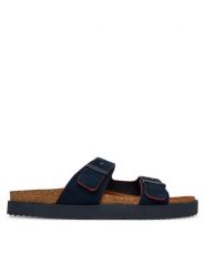 Tommy Hilfiger Klapki Cork Adjustable Suede Sandal FM0FM05869 Granatowy. Niebieskie klapki męskie Tommy Hilfiger, ze skóry. Za 409.99 zł.