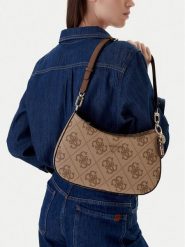 Guess Torebka Noelle II HWSO96 72180 Beżowy. Brązowe torebki do ręki damskie Guess, z aplikacjami, ze skóry, bez dodatków. Za 549.99 zł.