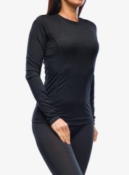 Bluza termoaktywna damska Sensor Merino Air Tee LS. Czarne bluzy damskie Sensor, l, bez wzorów, z materiału, bez kaptura. Za 324.49 zł.
