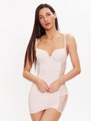Selmark Koszula nocna Penelope 31095C Różowy Slim Fit. Czerwone koszule nocne damskie Selmark, bez wzorów, z syntetyku, bez ramiączek. Za 299.99 zł.