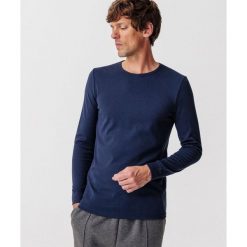 Koszulka z długim rękawem z okrągłym dekoltem Damart Thermolactyl. Niebieskie bluzki z długim rękawem męskie DAMART, m, bez wzorów, bez kołnierzyka. Za 169.50 zł.