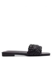 DeeZee Klapki KL-E82022-19 Czarny. Czarne klapki damskie DeeZee, bez wzorów, ze skóry, bez obcasa. Za 69.99 zł.