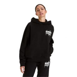 Bluza DIADORA HOODIE MANIFESTO. Czarne bluzy męskie Diadora, l, bez wzorów, bez kaptura. Za 139.99 zł.