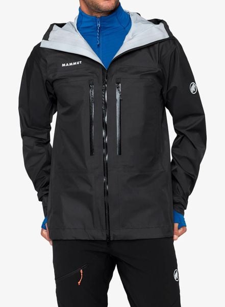 Kurtka z membraną Mammut Taiss Light HS Hooded Jacket. Czarne kurtki męskie Mammut, l, bez wzorów, z materiału, z kapturem. Za 1,384.99 zł.