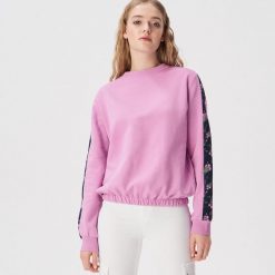 Bluza ze wzorzystymi lampasami - Różowy. Bluzy damskie Sinsay. Za 39.99 zł.