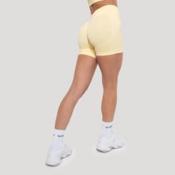 Szorty damskie fitness z wysokim stanem Luma. Żółte szorty sportowe damskie GYMBEAM, xl, bez wzorów, z elastanu, z podwyższonym stanem, do biegania. Za 94.90 zł.