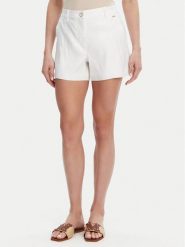 Guess Szorty materiałowe W5GD1W WH5L2 Biały Regular Fit. Białe szorty damskie Guess, l, z aplikacjami, ze lnu. Za 269.99 zł.