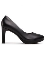 Clarks Czółenka Ambyr Joy 261577644 Czarny. Czarne czółenka damskie Clarks, bez wzorów, ze skóry, bez obcasa, bez zapięcia. Za 319.99 zł.