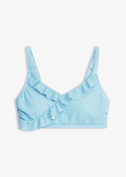 Zabudowany biustonosz bikini typu bustier. Niebieskie bikini damskie bonprix, bez wzorów. Za 94.99 zł.