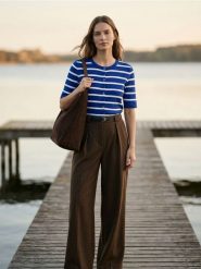 Bluzka z wiskozą w paski - niebieski. Niebieskie bluzki damskie Sinsay, l, bez wzorów, z wiskozy, bez kołnierzyka, bez ramiączek. Za 49.99 zł.