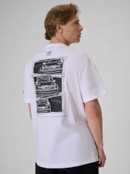 4F T-shirt loose z nadrukiem uniseks 4F x Drift Masters - biały XXL. Białe koszulki sportowe męskie 4f, m, bez wzorów, z bawełny, bez kołnierzyka, bez ramiączek. Za 119.99 zł.