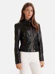 Marciano Guess Kurtka skórzana 6RGL09 7133A Czarny Regular Fit. Czarne kurtki damskie Marciano Guess, z aplikacjami, ze skóry, bez kaptura. Za 1,960.00 zł.