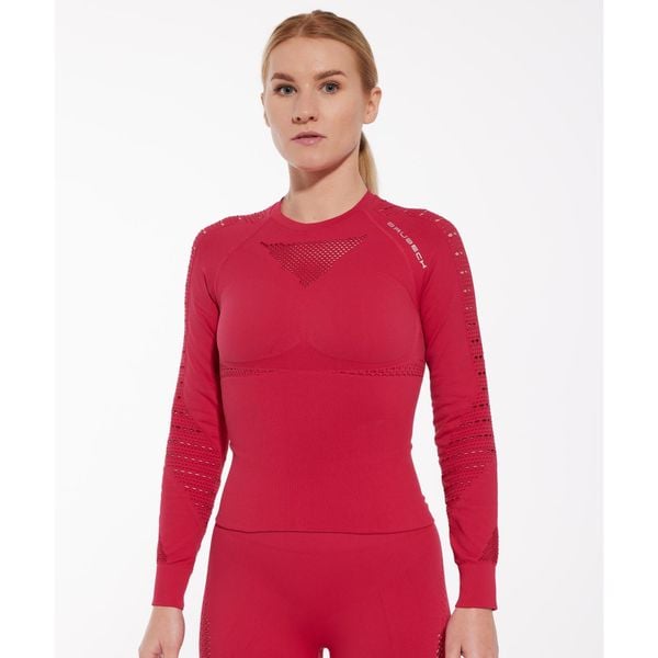 Bluza damska treningowa z długim rękawem Brubeck GYM. Czerwone bluzy damskie Brubeck, bez wzorów, na fitness i siłownię. Za 201.99 zł.