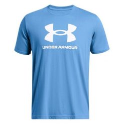 T-shirt Męski Logo 1382911 432. Niebieskie koszulki sportowe męskie Under Armour, m, bez wzorów, bez kołnierzyka, bez ramiączek, trekkingowe. Za 154.99 zł.