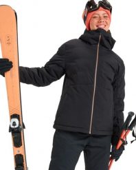 Kurtka do sportów zimowych techniczna damska SNOWYHILL PUFFY. Czarne kurtki snowboardowe damskie Roxy, m, bez wzorów, z materiału, krótkie, bez kaptura, narciarskie. Za 629.99 zł.