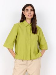Soyaconcept® bluzka koszulowa - SC-Netti Kobiety zielony, XL. Zielone bluzki damskie xl, bez wzorów, bez kołnierzyka, bez ramiączek. Za 169.95 zł.