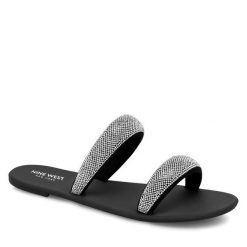 Klapki Nine West. Szare klapki damskie Nine West, bez wzorów, bez obcasa. Za 119.99 zł.