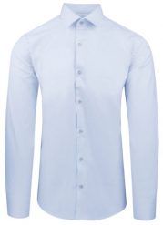 Jasnoniebieska Koszula Bawełniana o Taliowanym Kroju, Jednokolorowa. Niebieskie koszule męskie Pazzani, bez wzorów, z bawełny, eleganckie, bez kołnierzyka, bez ramiączek. Za 169.00 zł.