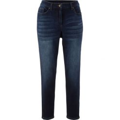 Dżinsy ze stretchem Boyfriend z ozdobnymi zamkami bonprix ciemny denim. Jeansy damskie marki DOMYOS. Za 79.99 zł.