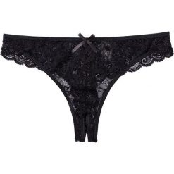 Stringi "ouvert" bonprix czarny. Czarne stringi damskie bonprix, z koronki. Za 29.99 zł.