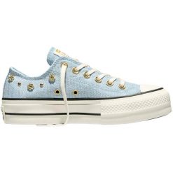 Buty sportowe Converse Chuck Taylor All Star Lift. Niebieskie obuwie sportowe damskie Converse, bez wzorów, retro, bez zapięcia. Za 590.00 zł.
