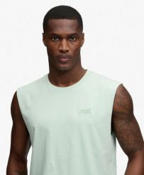 Superdry Tank top z organicznej bawełny z logo – Cameo Green. Zielone t-shirty męskie Superdry., l, bez wzorów, z bawełny, vintage, bez kołnierzyka. Za 111.05 zł.