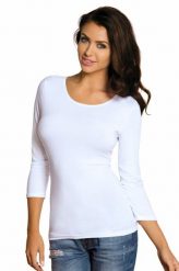 Babell Bluzka damska Manati 3/4 biała r. 2XL. Białe bluzki damskie Babell, xl, bez wzorów, bez kołnierzyka, bez ramiączek. Za 84.87 zł.