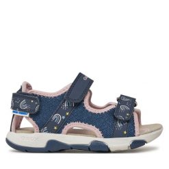 Sandały Geox. Szare sandały dziewczęce Geox, bez zapięcia. Za 139.99 zł.
