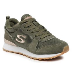 Buty na co dzień damskie SKECHERS RETROS OG 85 skóra. Zielone obuwie sportowe damskie Skechers, bez wzorów, ze skóry, trekkingowe, Skechers Sport. Za 243.00 zł.
