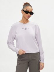 Tommy Jeans Bluza Essential Logo DW0DW18143 Fioletowy Regular Fit. Fioletowe bluzy damskie Tommy Jeans, l, bez wzorów, z bawełny, bez kaptura. Za 299.99 zł.