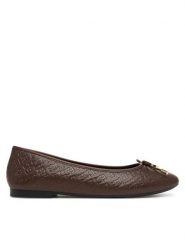 Tommy Hilfiger Baleriny Th Charm Monogram Ballerina FW0FW09683 Brązowy. Brązowe baleriny damskie Tommy Hilfiger, bez wzorów, ze skóry, bez obcasa. Za 449.99 zł.