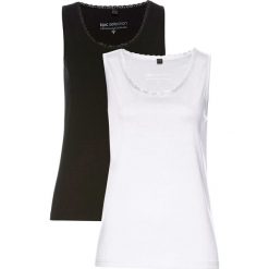 Top (2 szt.) bonprix biały + czarny. Topy damskie marki DOMYOS. Za 55.98 zł.