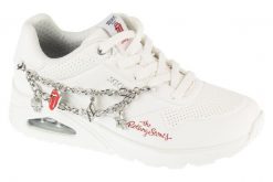Buty sportowe Sneakersy damskie, Uno-Rock N' Charm. Białe obuwie sportowe damskie Skechers, bez wzorów, z materiału, trekkingowe. Za 439.99 zł.