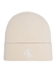 Calvin Klein Czapka Fine LV04F8098G Kremowy. Białe czapki i kapelusze damskie Calvin Klein, na zimę, bez wzorów, z wiskozy. Za 129.99 zł.