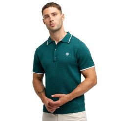 Męska golfowa koszulka polo z dzianiny Siroko Trevino Teal. Zielone buty sportowe męskie SIROKO, z dzianiny, bez zapięcia, na golfa. Za 211.00 zł.