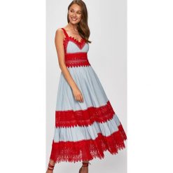 Miss Sixty - Sukienka. Niebieskie sukienki damskie Miss Sixty, s, bez wzorów, z bawełny, casualowe, bez kołnierzyka, bez ramiączek. W wyprzedaży za 799.90 zł.