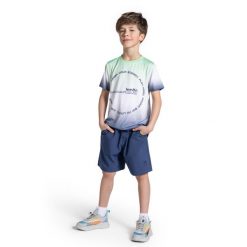 Spodenki sportowe dla dzieci Lemon Explore WL5 do kolan. Niebieskie szorty dla chłopców LEMON explore, z aplikacjami, z materiału, młodzieżowe. Za 69.90 zł.